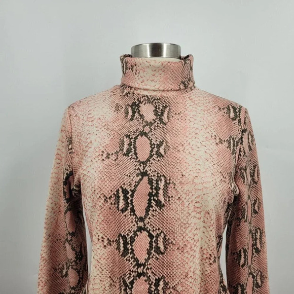 O'Dolly Dearest Snake Print Long Sleeve Bodycon Minidress In Multi Size L‎ NWT - Picture 5 of 11